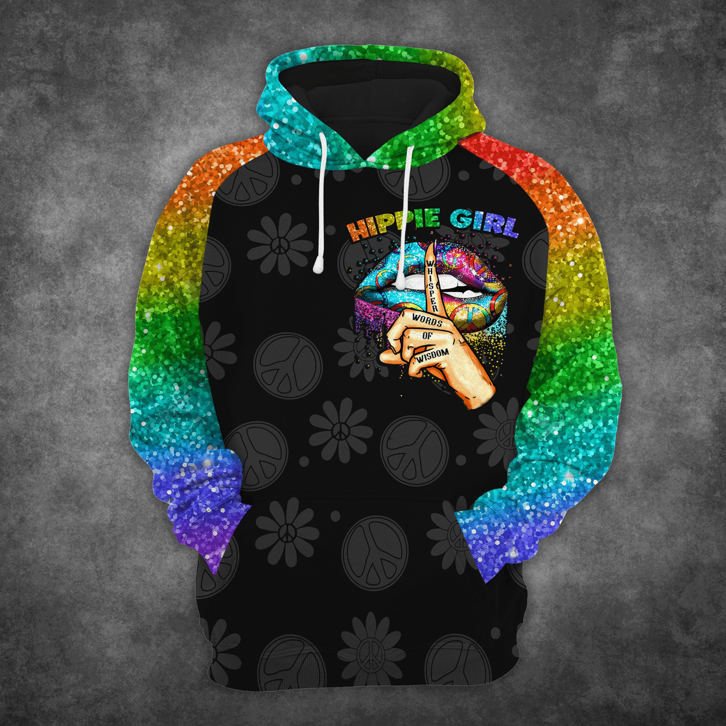 Hippie Girl HT161224 Unisex womens & mens, couples matching, friends, funny family sublimation 3D hoodie christmas holiday gifts (plus size available)