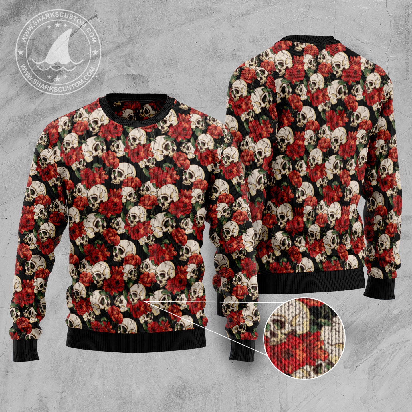 Floral Skull HZ101601 Ugly Christmas Sweater