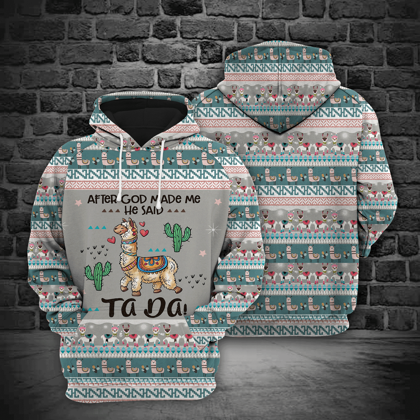 Llama God Made Me HZ111205 - All Over Print Unisex Hoodie