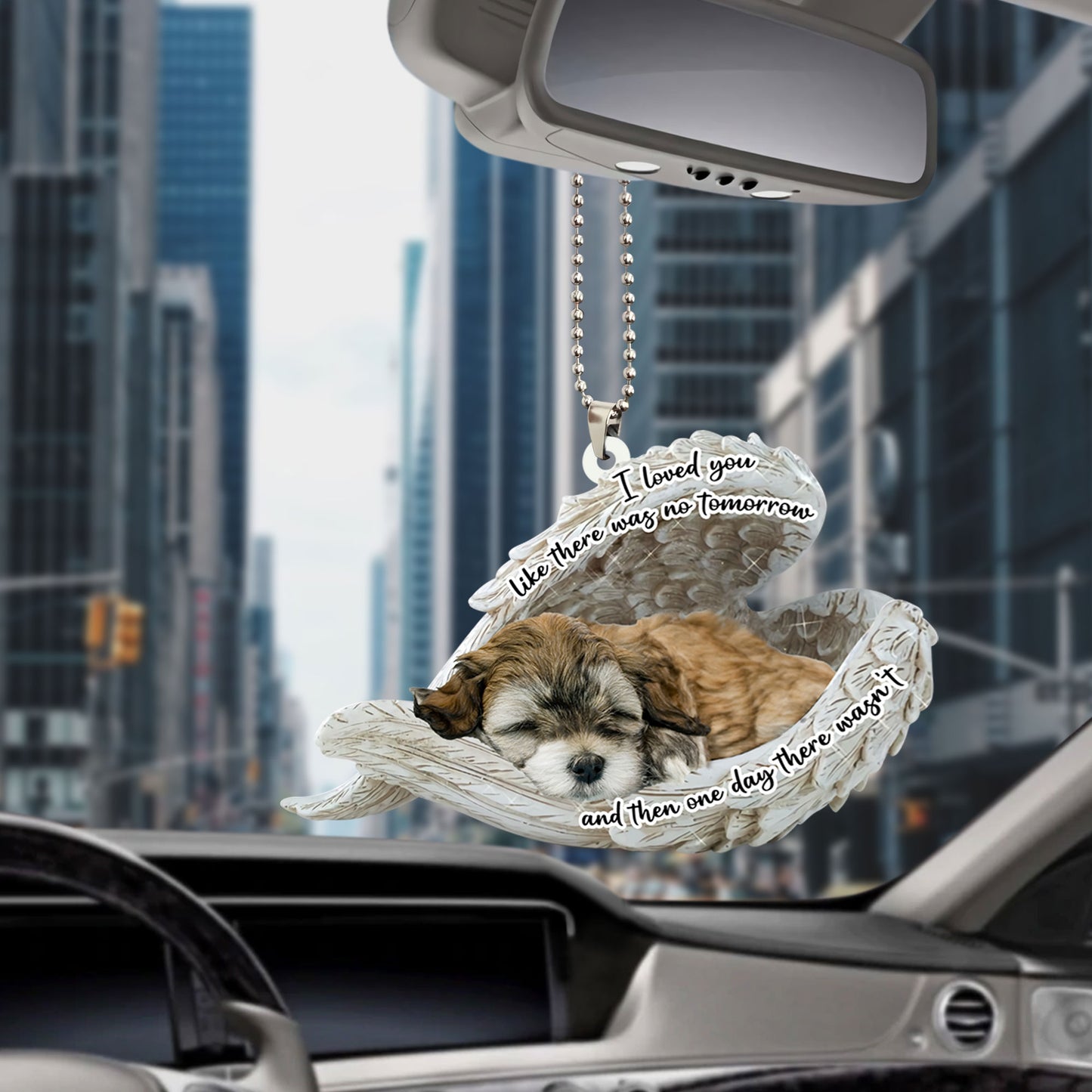 Havanese Sleeping Angel Dog Personalizedwitch Flat Car Memorial Ornament