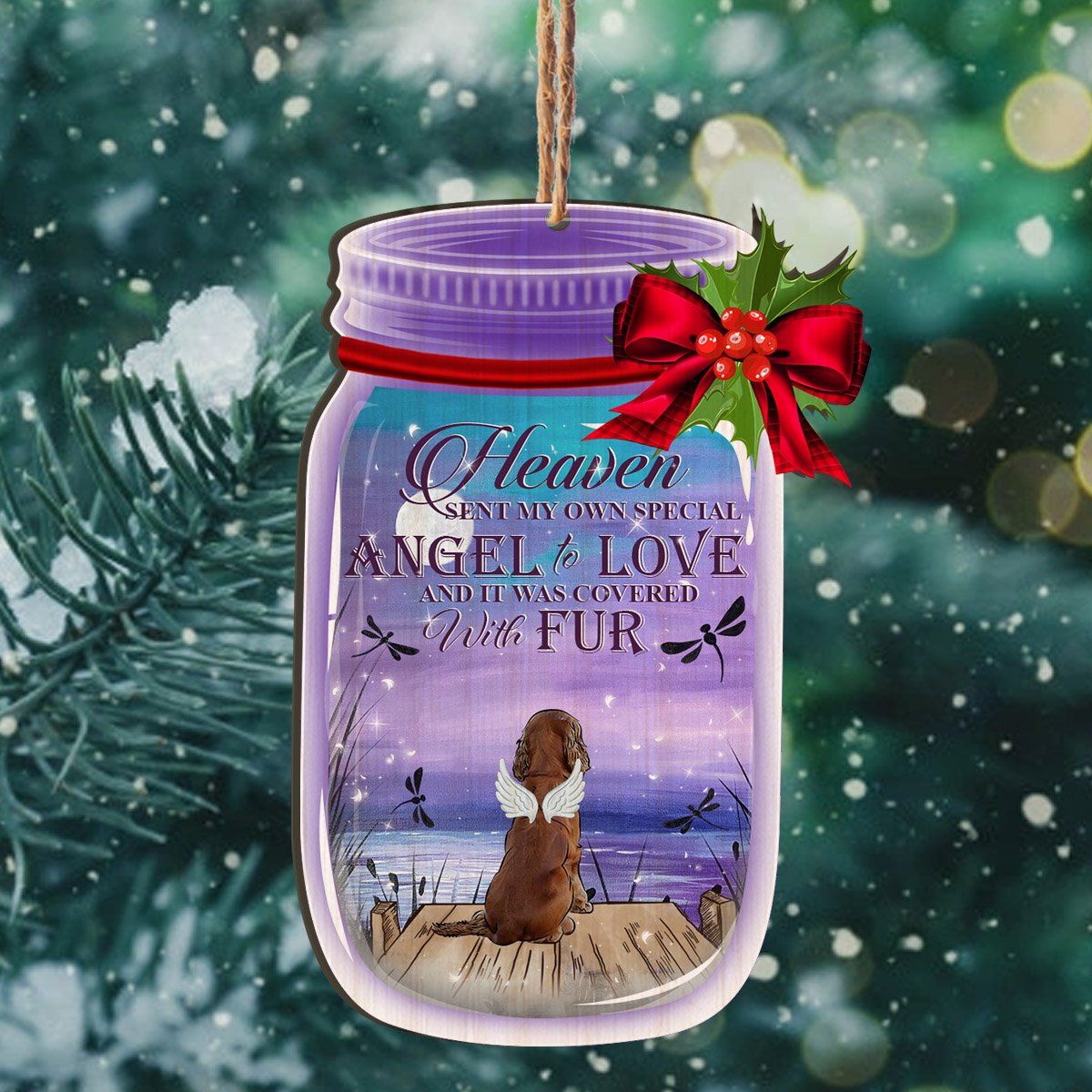 Heaven With Fur Memorial Personalizedwitch Personalized Printed Christmas Wood Ornament