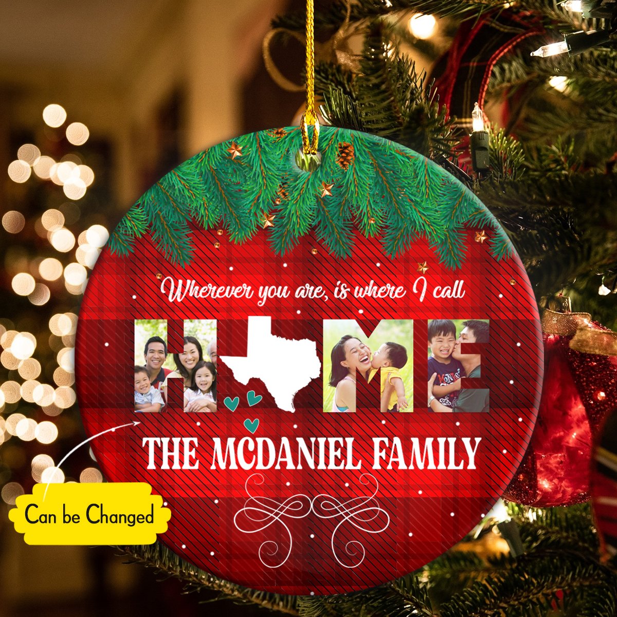 Texas Wherever You Are Is Where I Call Home Personalizedwitch Personalized Christmas Ornament