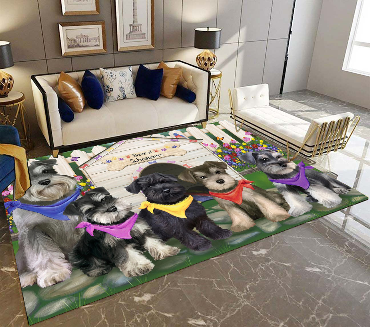 Home Of Schnauzers Rectangle Rug