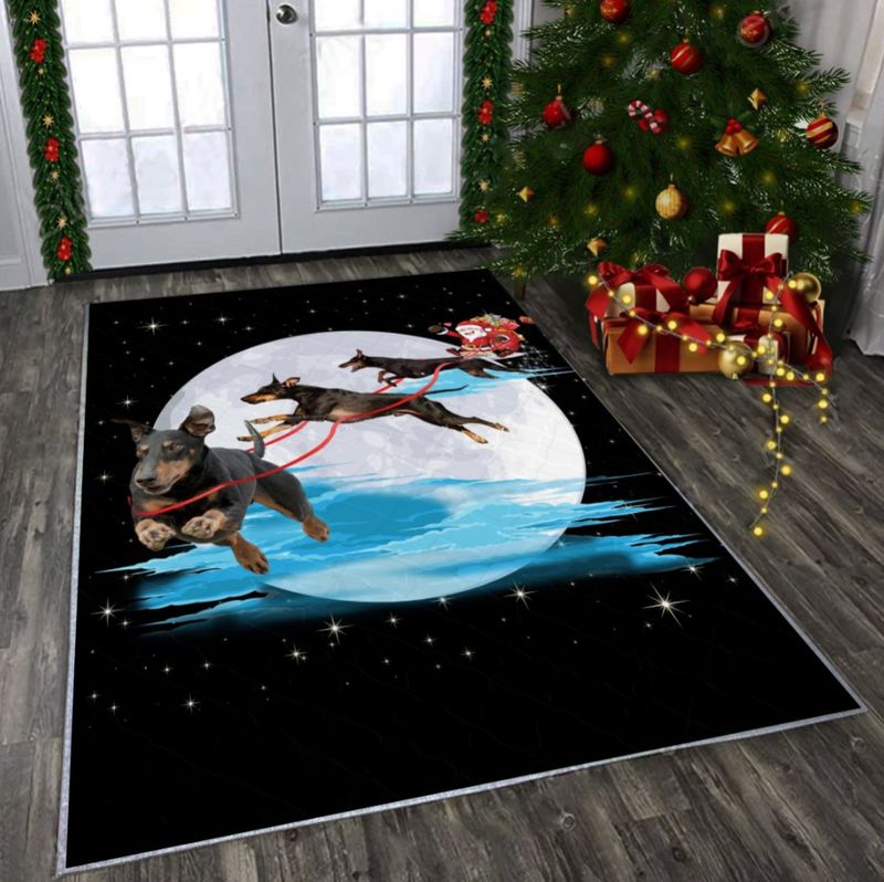 Manchester Terrier Santa Rectangle Rug 22