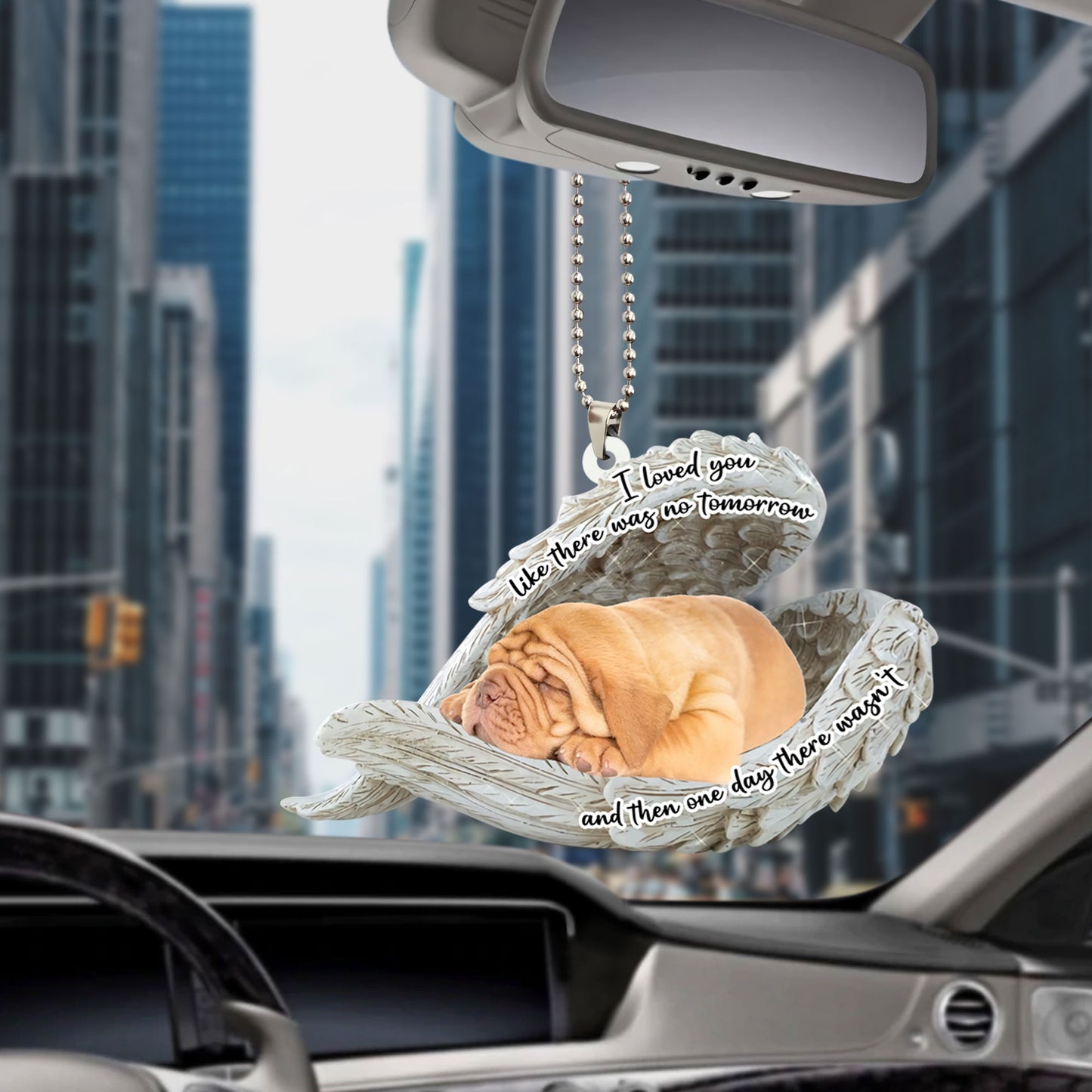 Mastiff Sleeping Angel Dog Personalizedwitch Flat Car Memorial Ornament