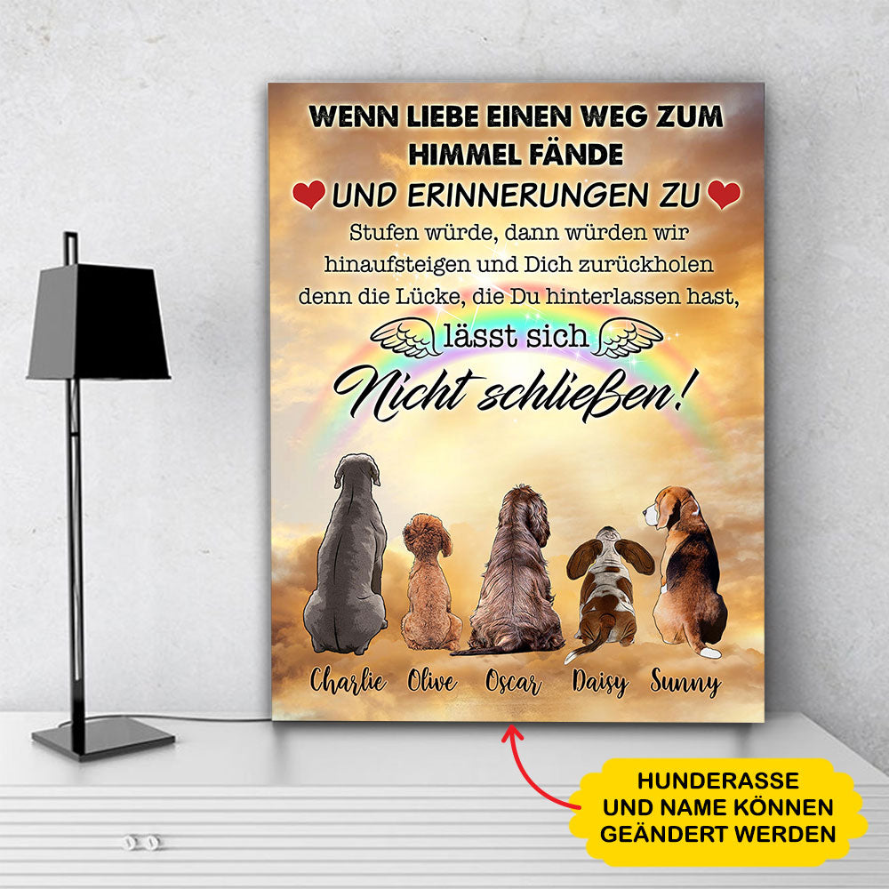 Hundefliege mit neuen Flügeln Personalisiertes Segeltuch