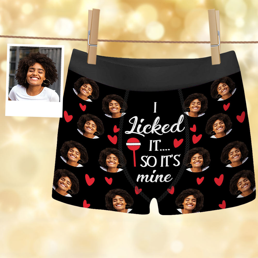 I Licked It So It's Mine Custom Image All Over Print Men's Boxer Brief