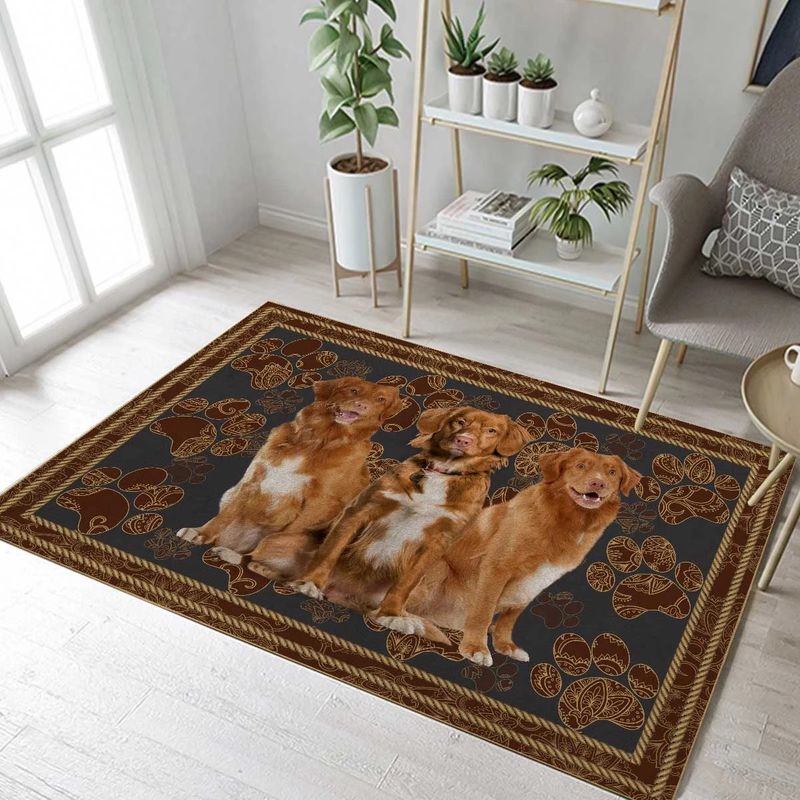 Nova Scotia Duck Tolling Retriever Floral Paw Rectangle Rug 22
