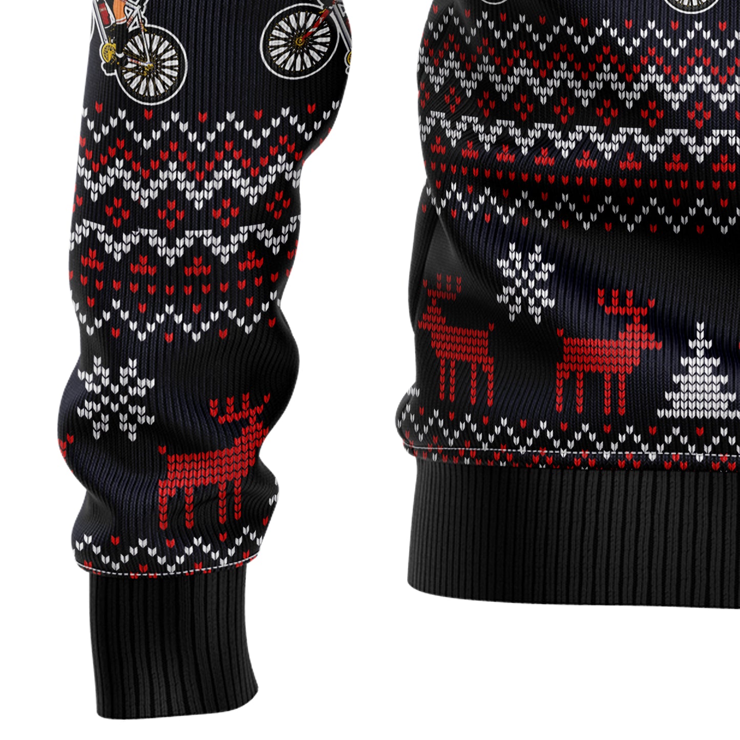 Satan Claus on Mountain Bike HT102306 Ugly Christmas Sweater