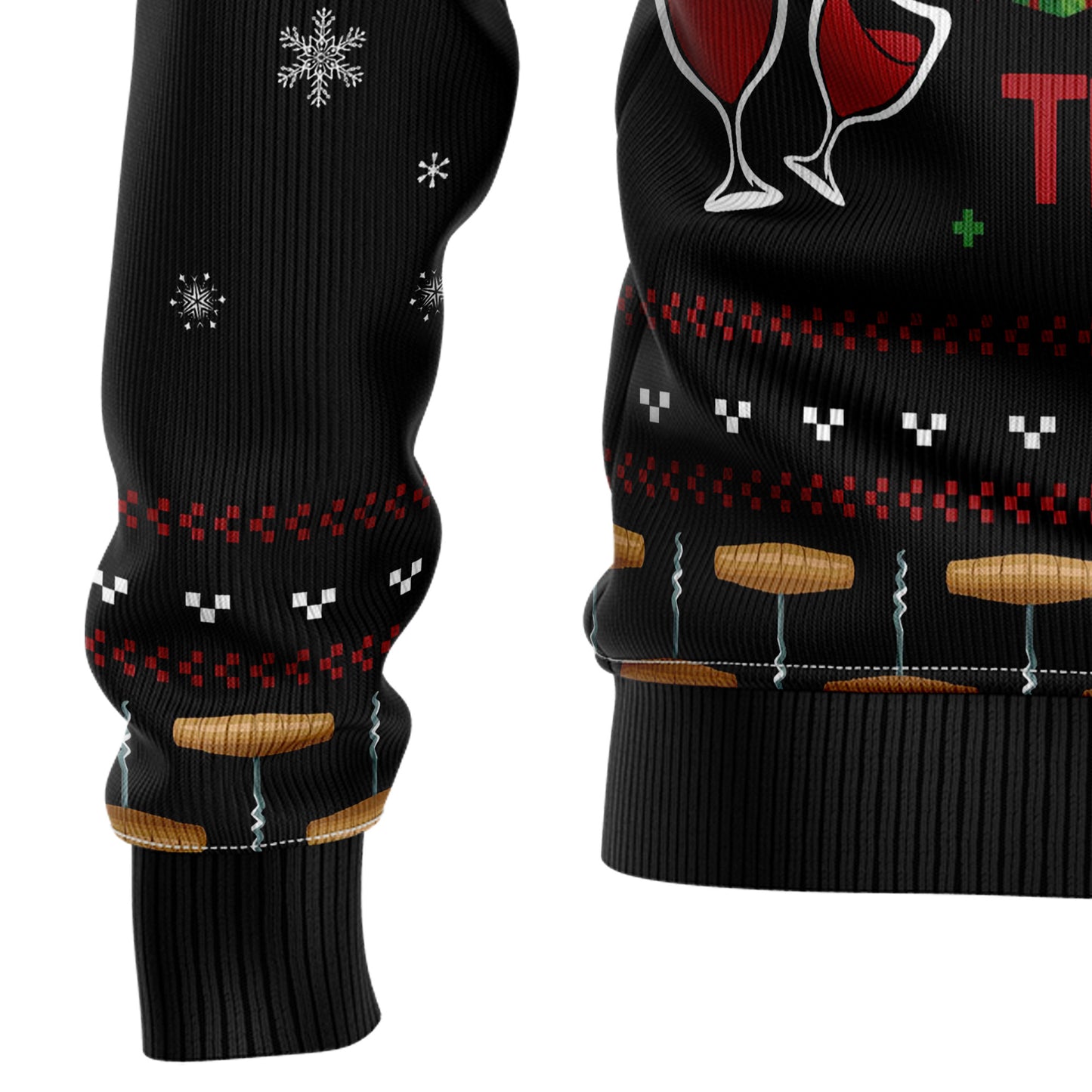 Red Wine Christmas T110 Ugly Christmas Sweater