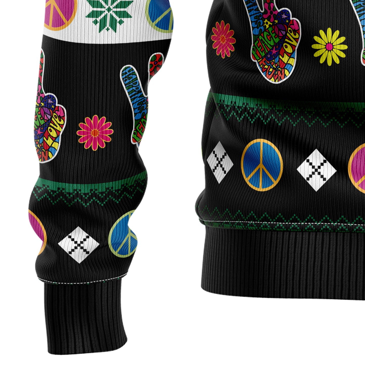 Hippie Peace Sign G51020 Ugly Christmas Sweater
