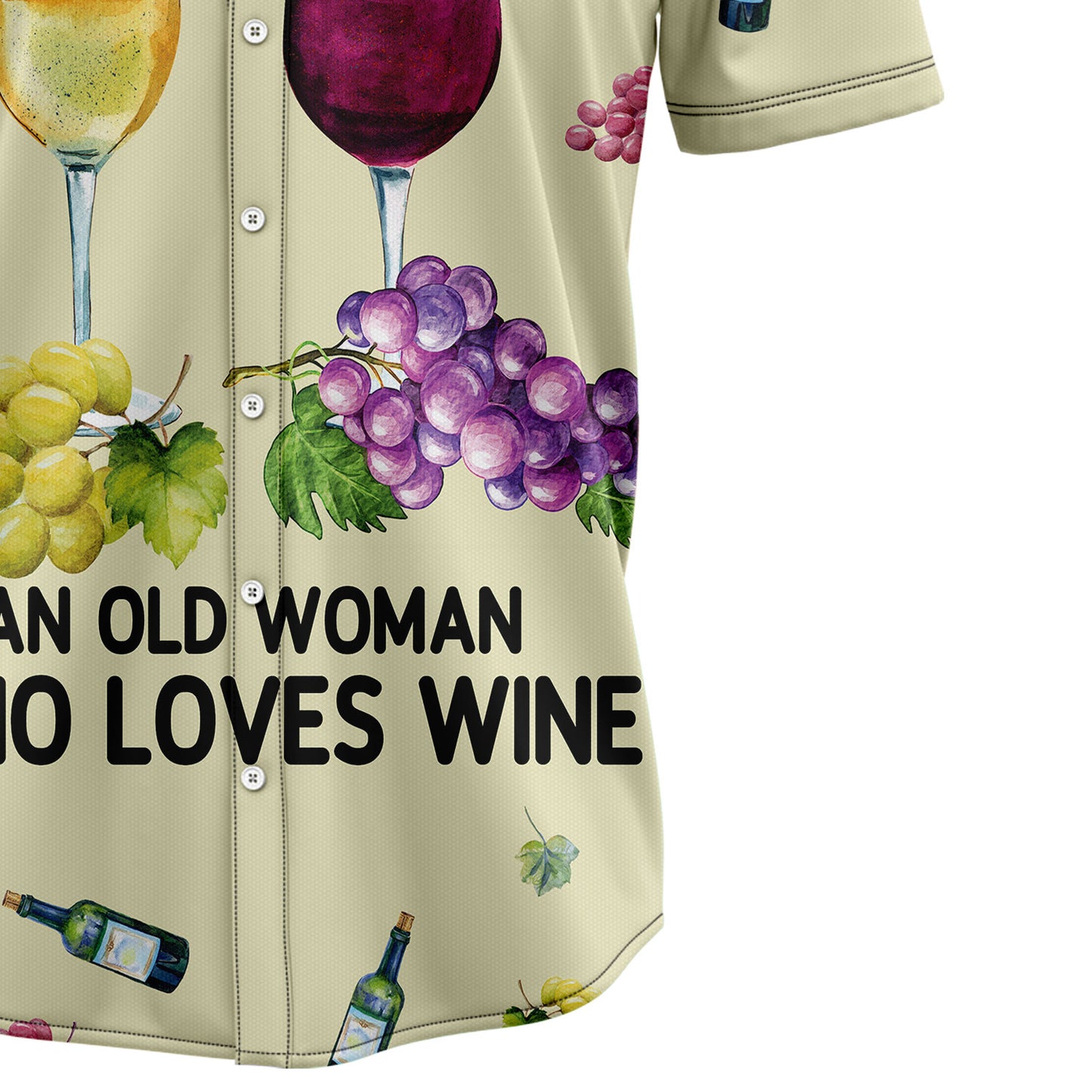 Never Underestimate An Old Woman Who Loves Wine H247005 Hawaiian Shirt
