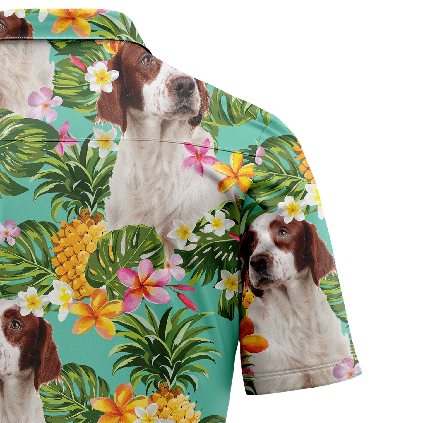 Tropical Pineapple Irish Red and White Setter H97083 Hawaiian Shirt