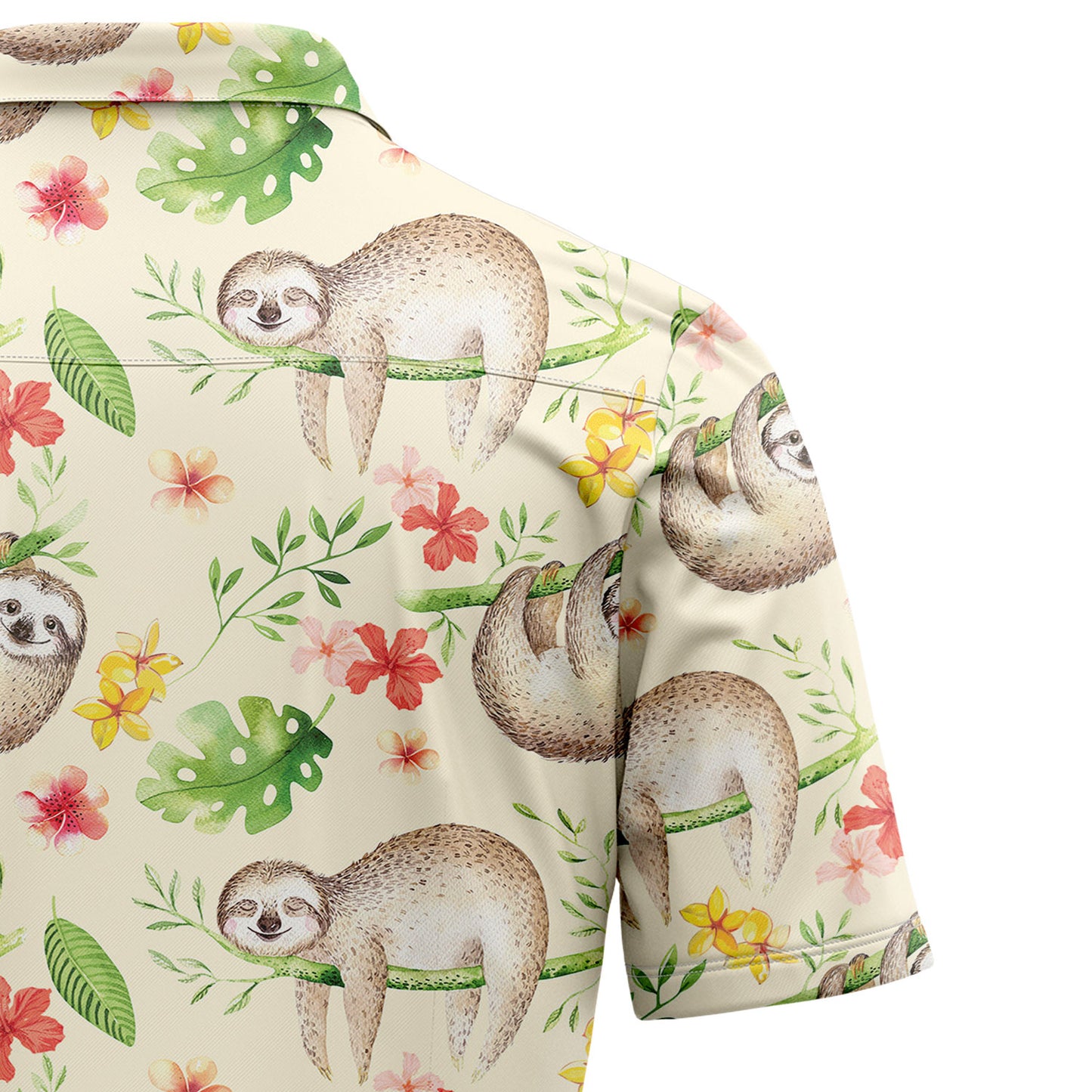 Sloth Leaf Pattern D2107 Hawaiian Shirt