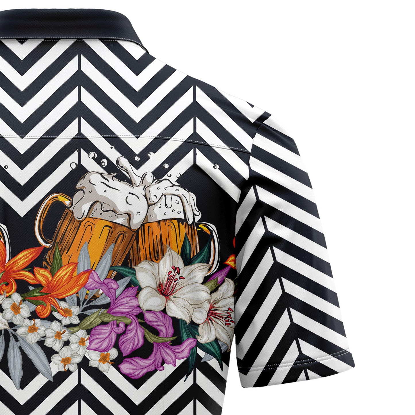 Beer Flower Zigzag T1707 Hawaiian Shirt