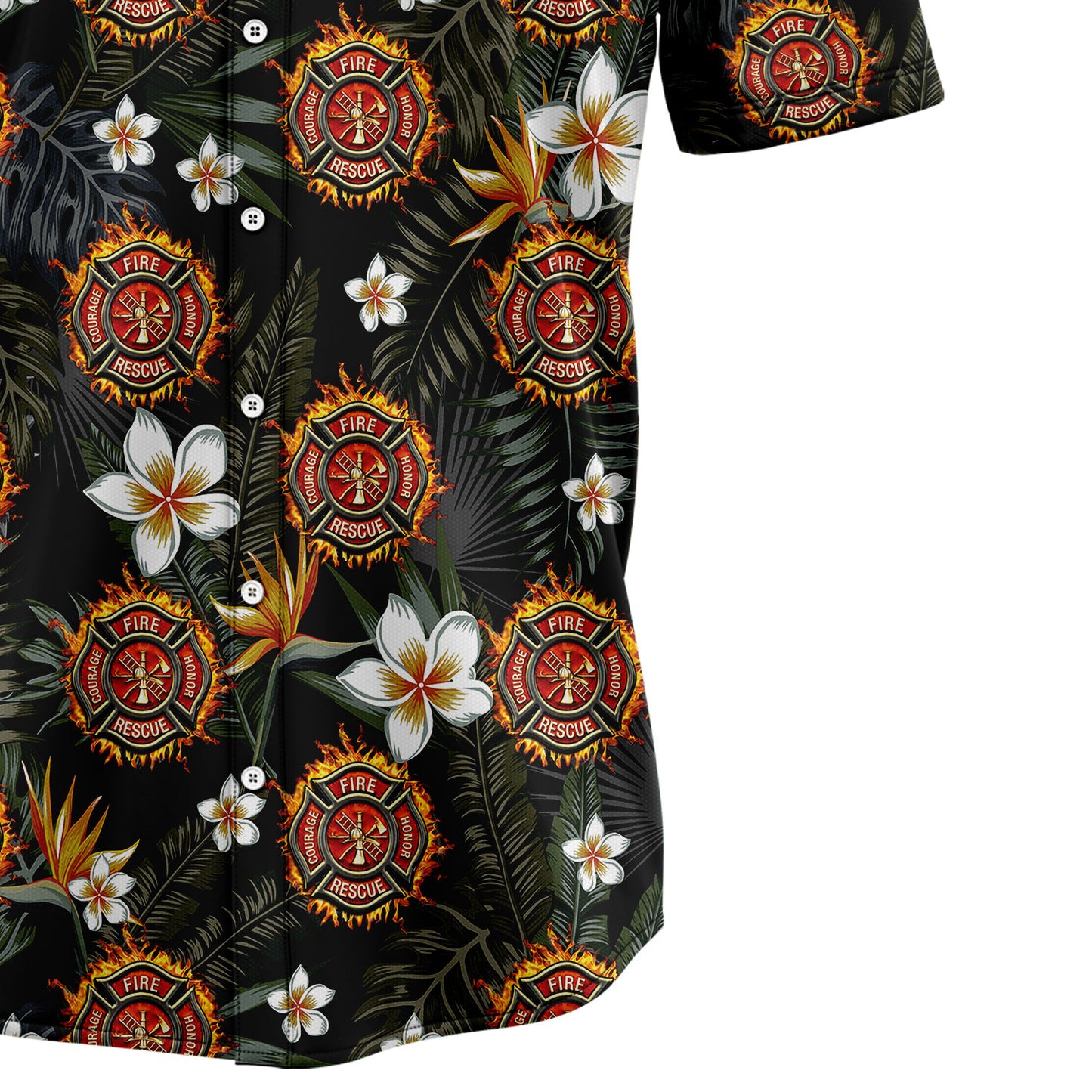 Firefighter Tropical Pattern D0907 Hawaiian Shirt