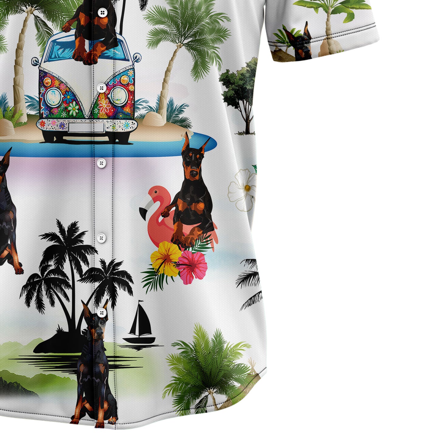 Doberman Pinscher Vacation G5716 Hawaiian Shirt