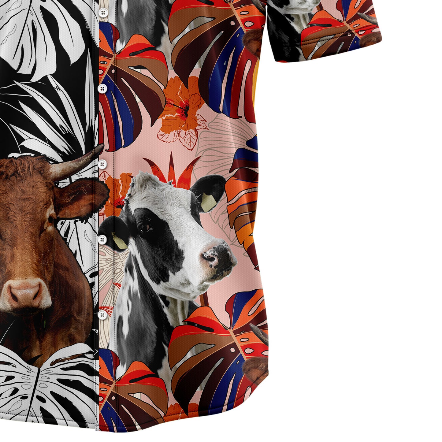 Cow Floral T1307 Hawaiian Shirt