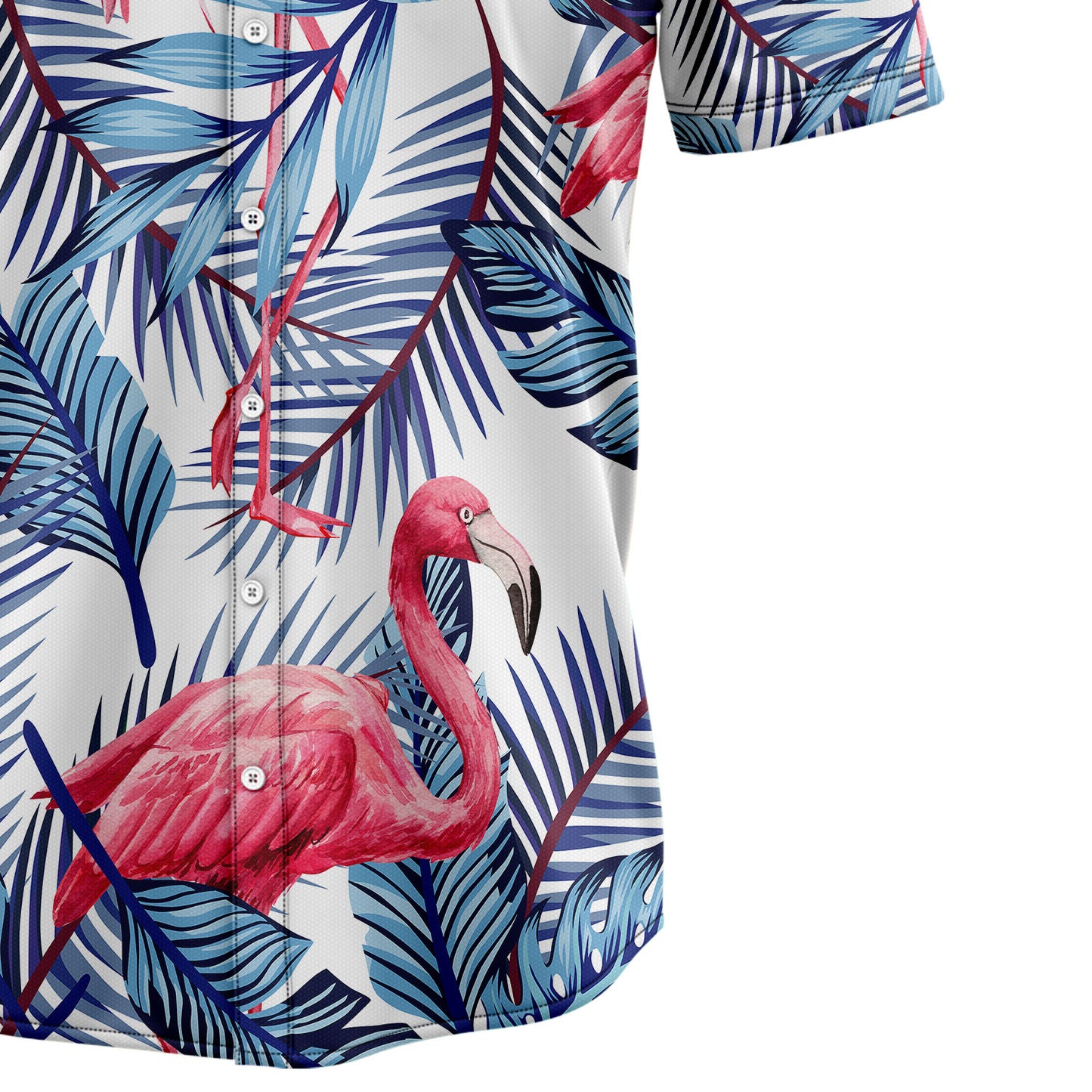 Flamingo Blue Palm Leaves T0907 Hawaiian Shirt