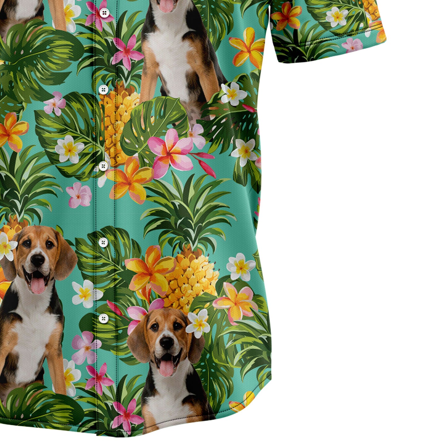 Tropical Pineapple Beagle H37010 Hawaiian Shirt