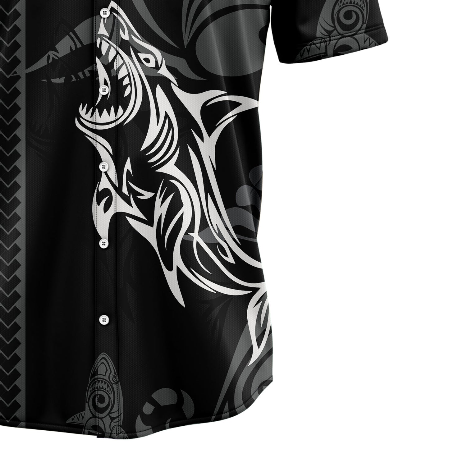 Tribal Shark Pattern Hawaiian Shirt