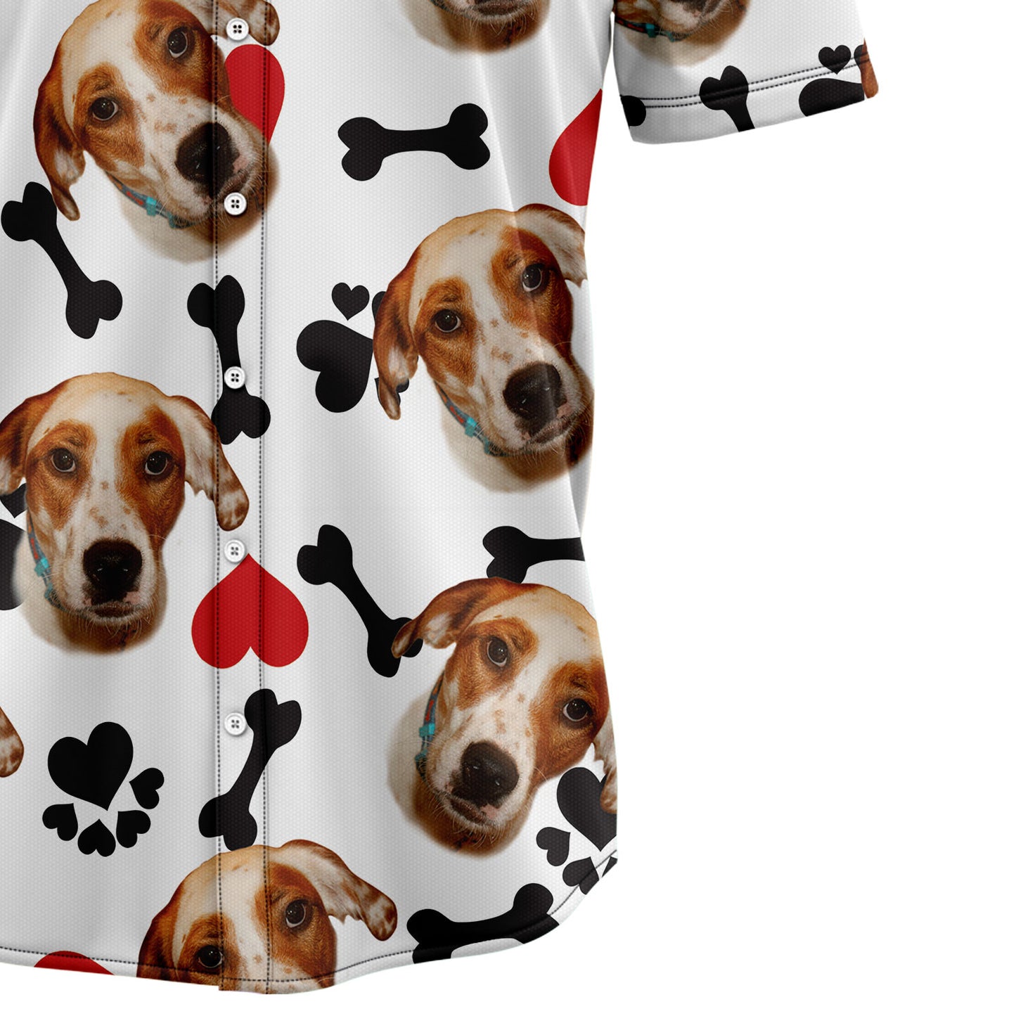Custom Photo Dog Heart and Bone G5730 Hawaiian Shirt