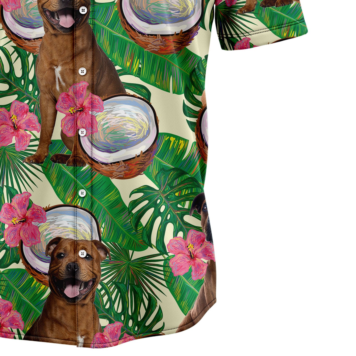 Staffordshire Bull Terrier Tropical Coconut G5731 Hawaiian Shirt