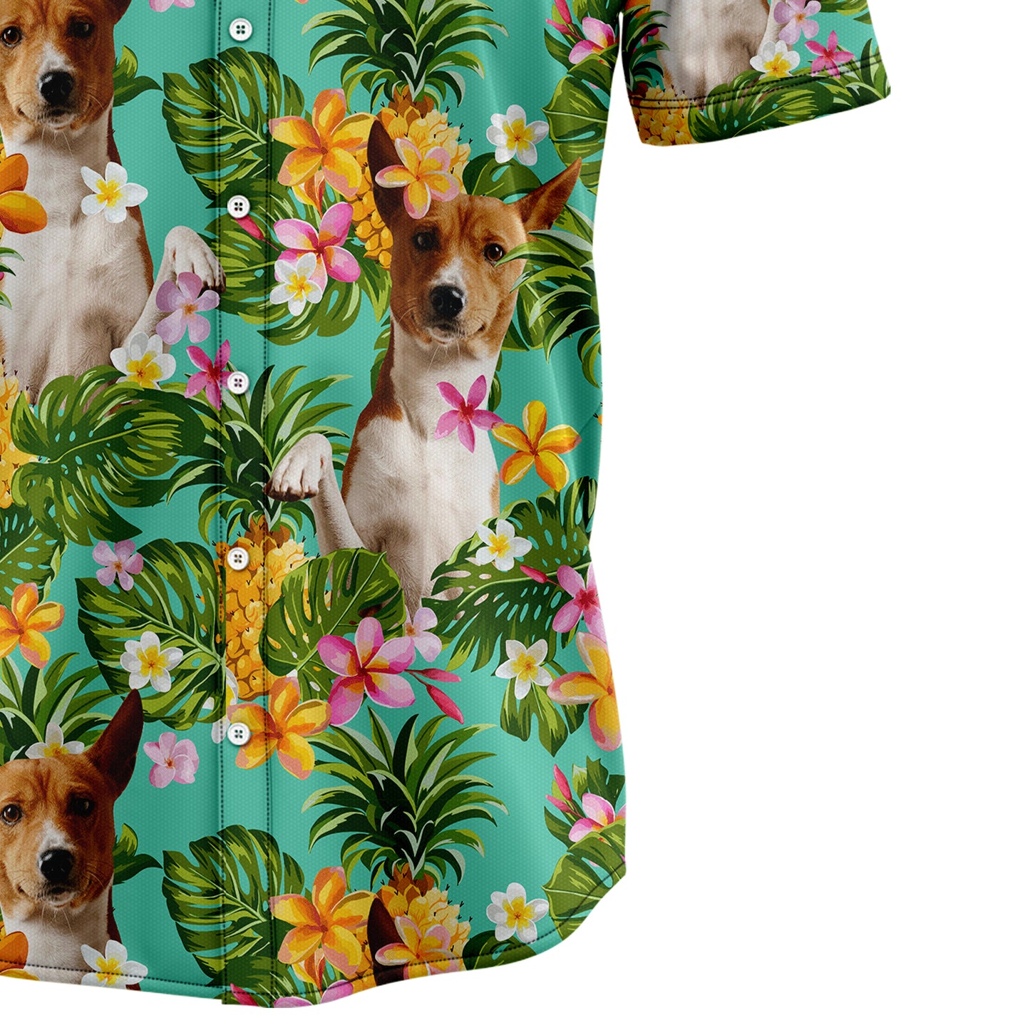 Tropical Pineapple Basenji H137059 Hawaiian Shirt