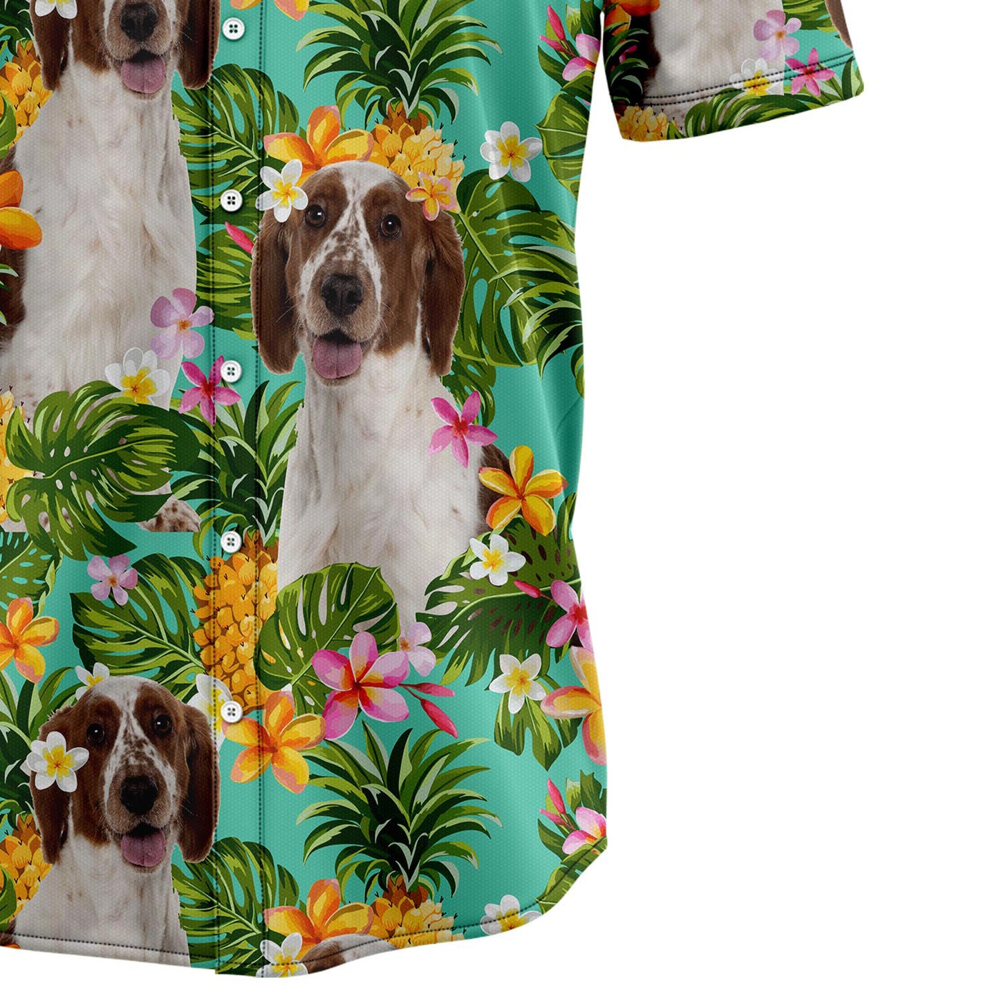Tropical Pineapple Welsh Springer Spaniel H137070 Hawaiian Shirt