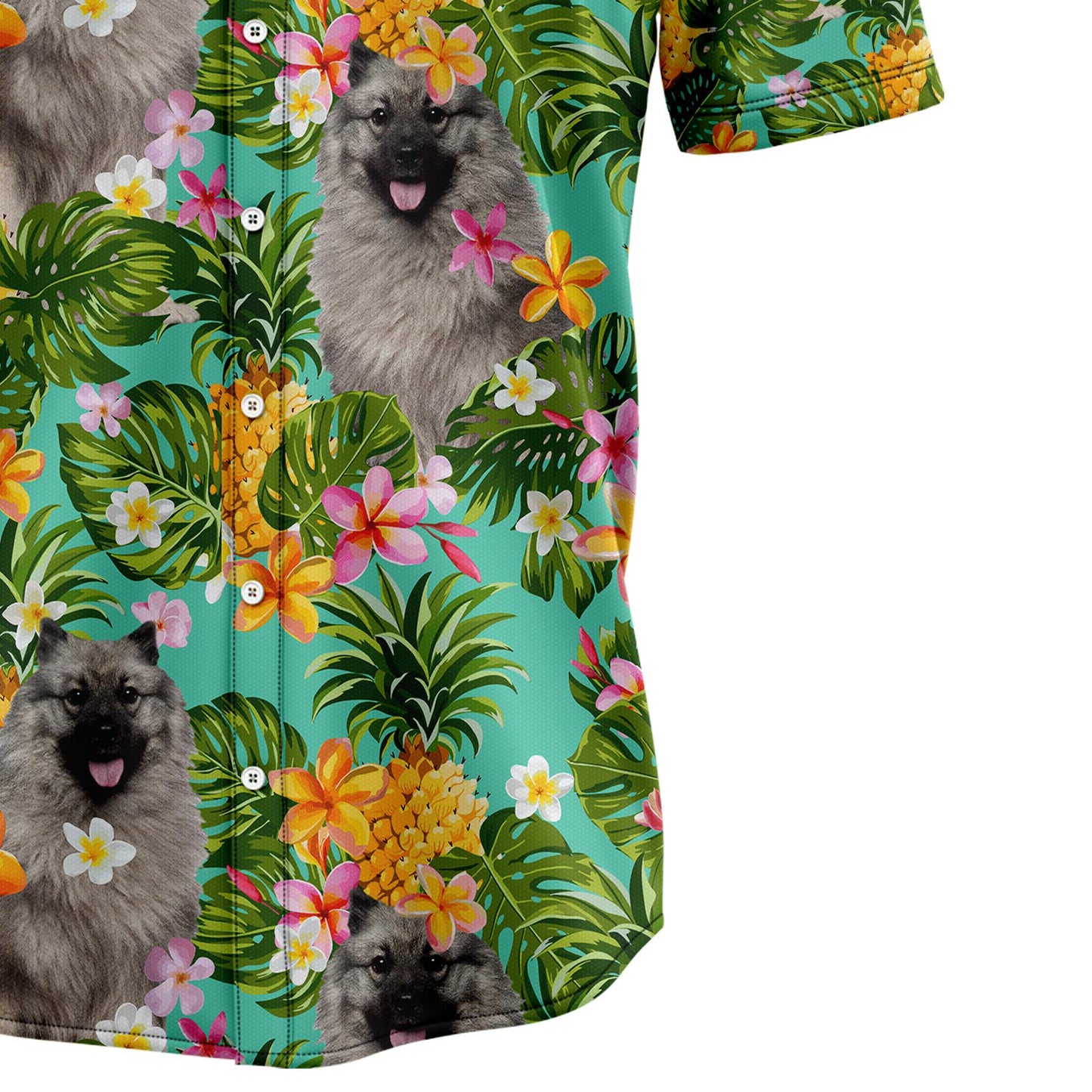 Tropical Pineapple Keeshond H137060 Hawaiian Shirt