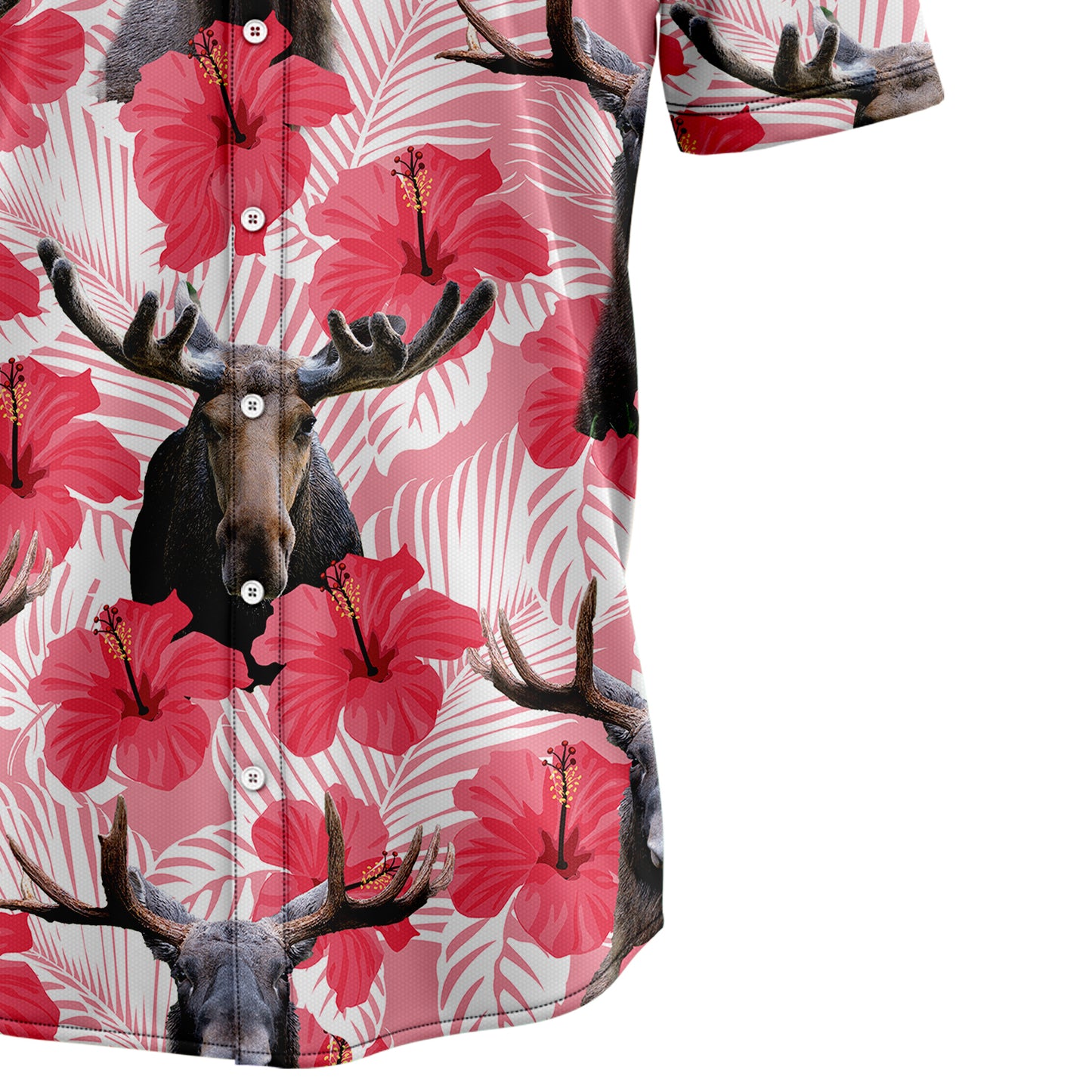 Moose Tropical Flowers Hibiscus H137053 Hawaiian Shirt