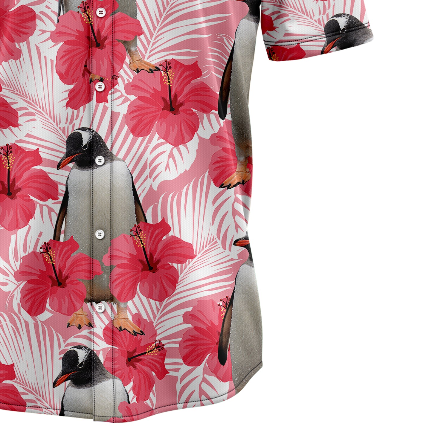 Penguin Tropical Flowers Hibiscus H137054 Hawaiian Shirt