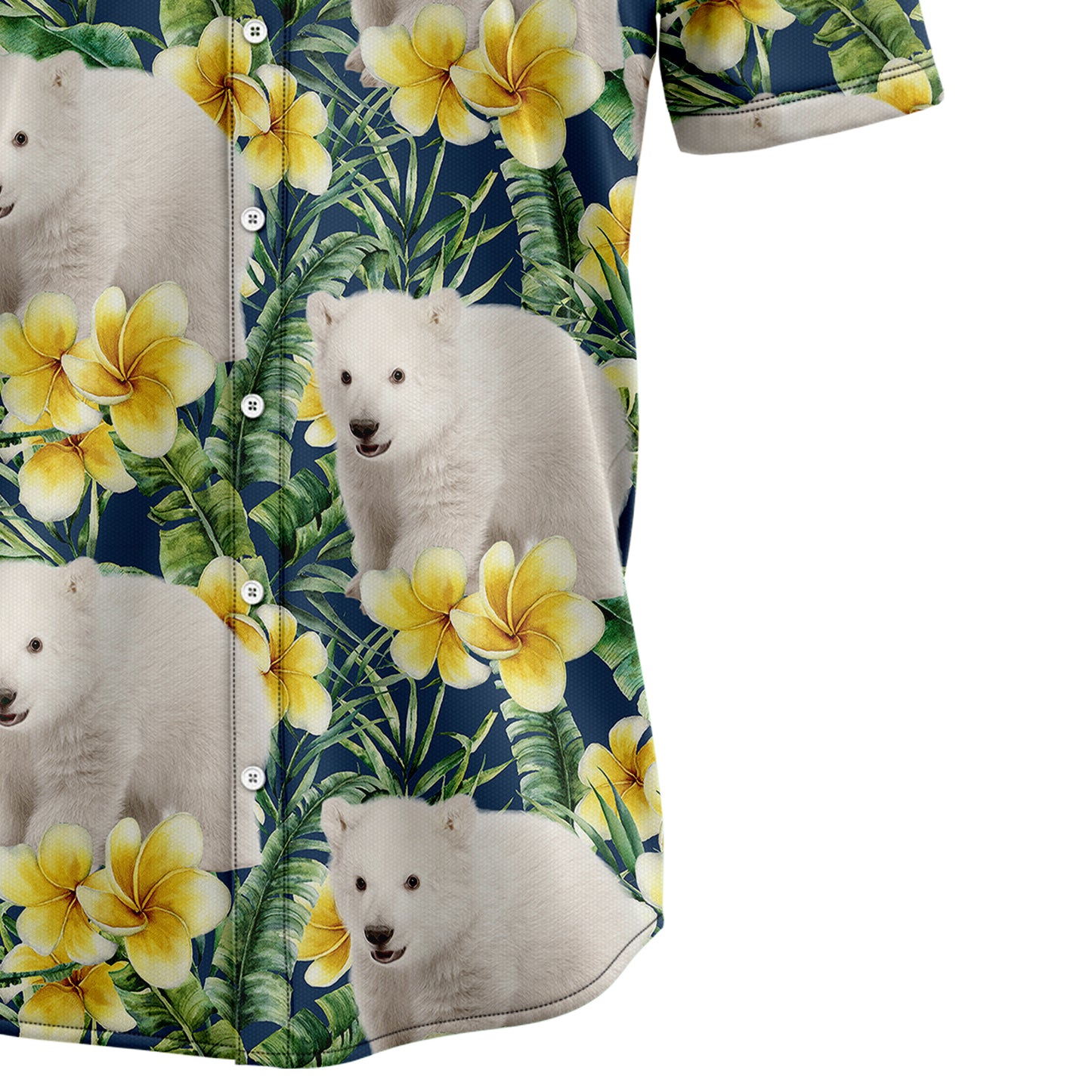 Polar Bear Frangipani D1307 Hawaiian Shirt
