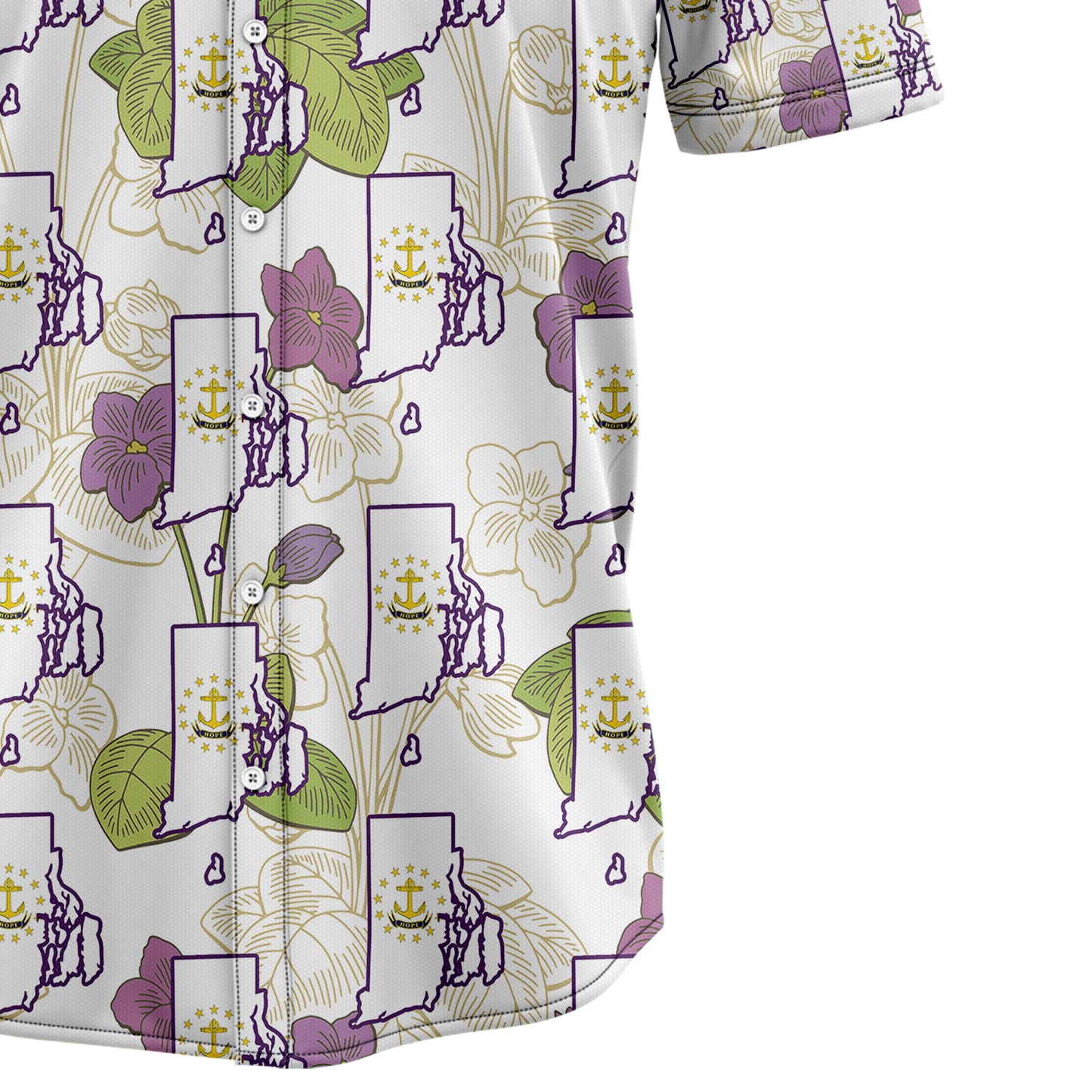 Rhode Island Violet Flower H107010 Hawaiian Shirt