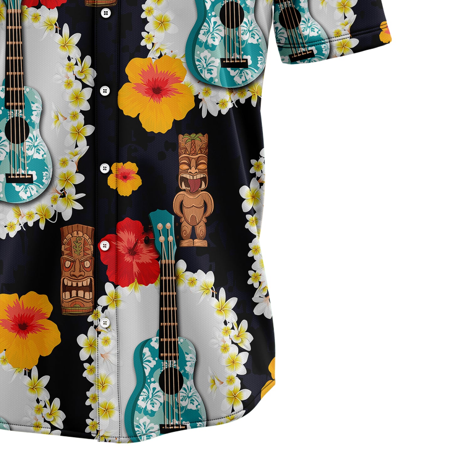 Ukulele Tiki Pattern T1307 Hawaiian Shirt