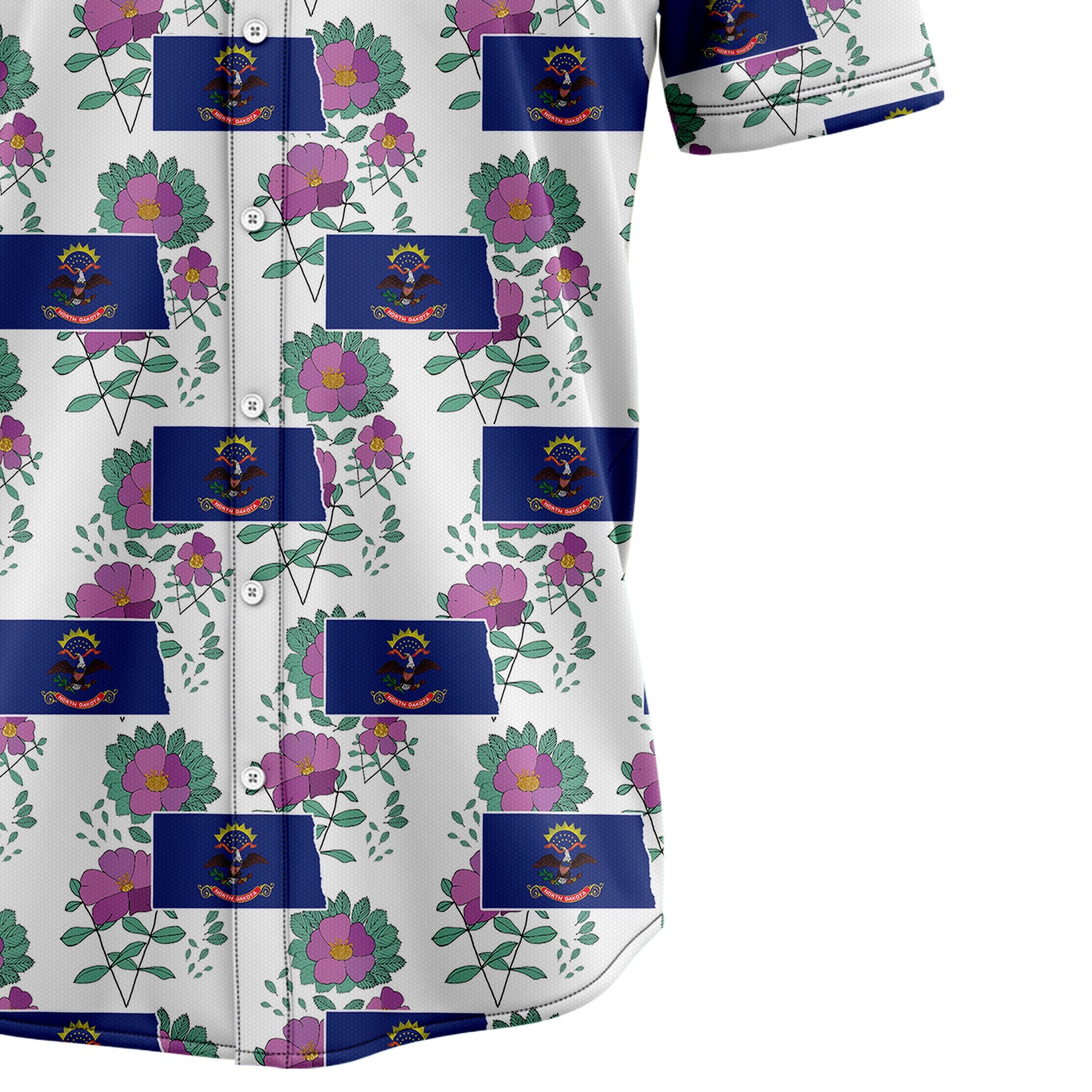 North Dakota Wild Prairie Rose H107006 Hawaiian Shirt