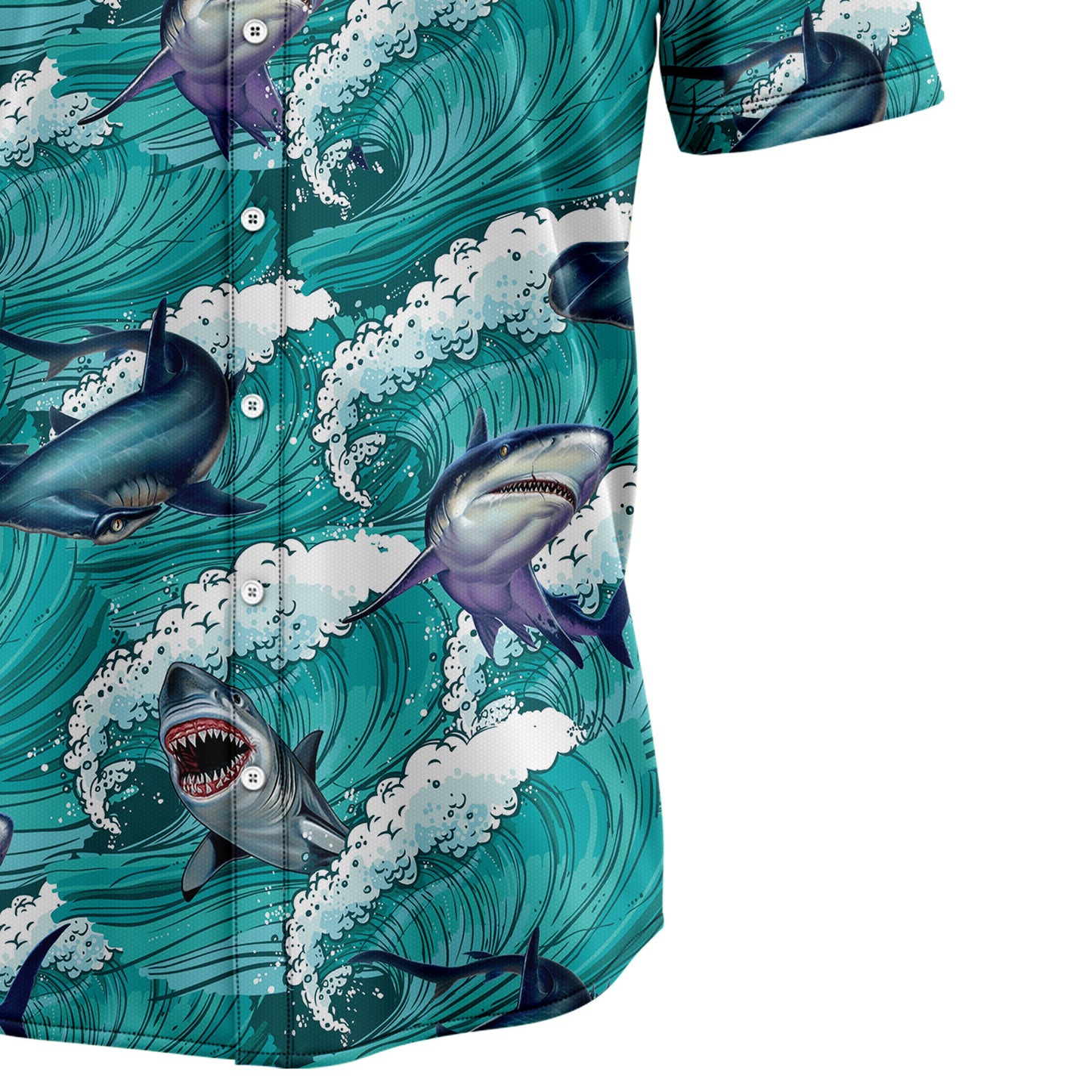 Shark Sea Waves G5730 Hawaiian Shirt