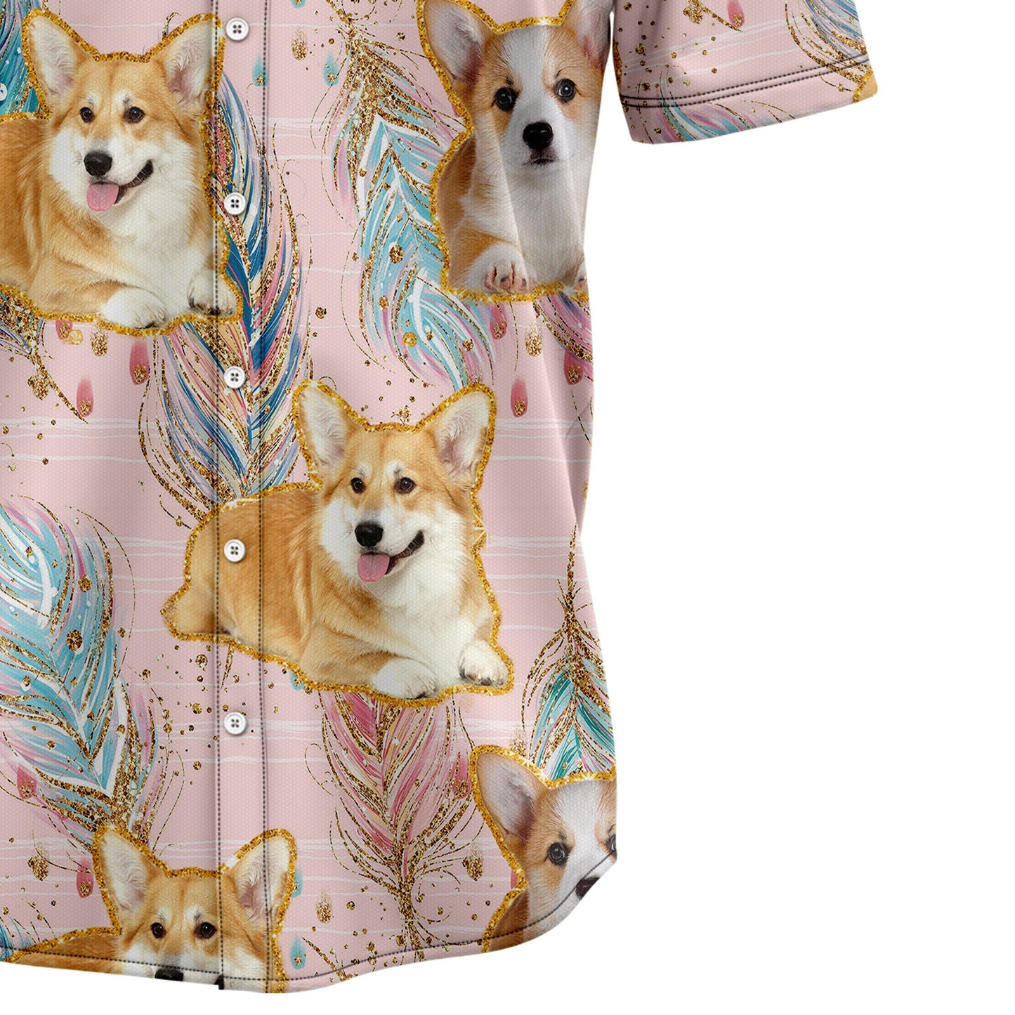 Pembroke Welsh Corgi Boho Feather H30705 Hawaiian Shirt