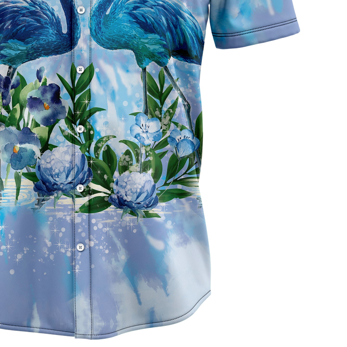 Blue Flamingo Tie Dye H97121 Hawaiian Shirt