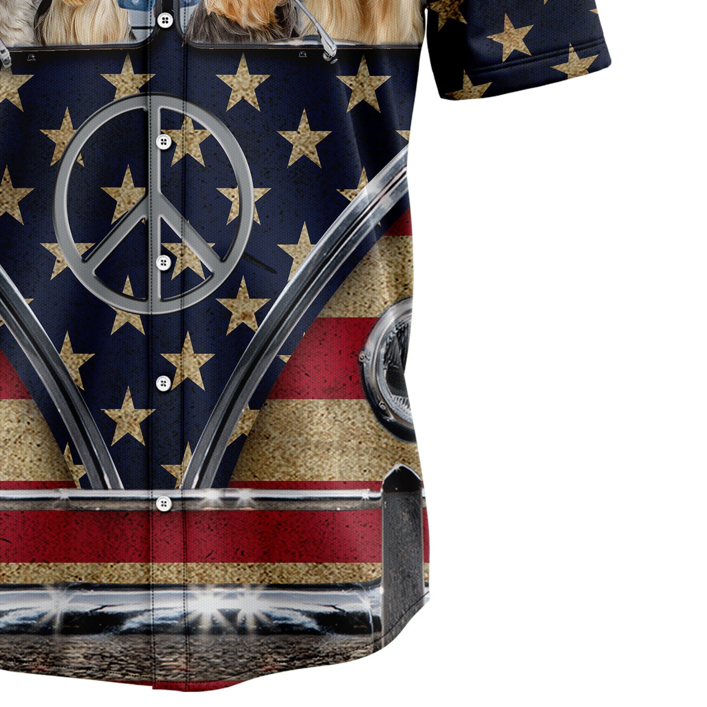 Yorkshire Terrier Flag Hippie Bus G5729 Hawaiian Shirt