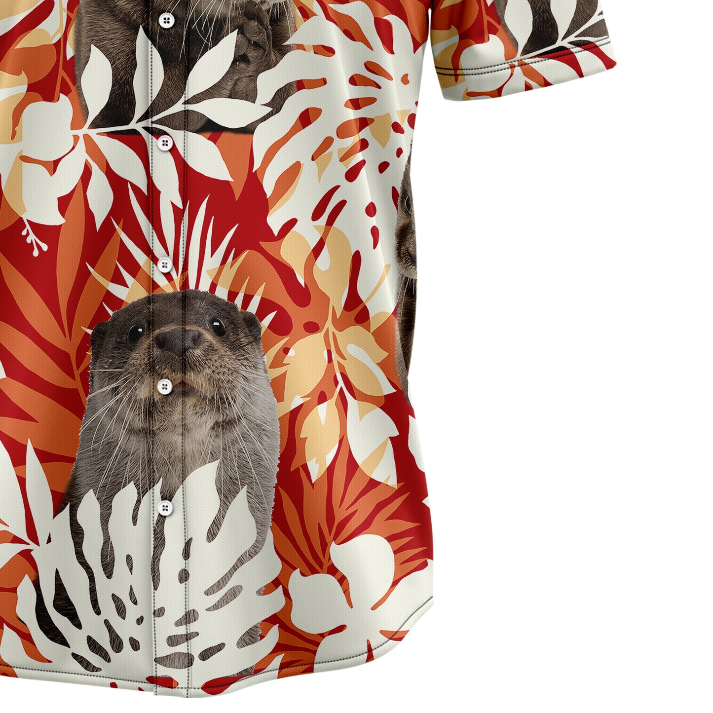 Otter Palm Leaves T1007 Hawaiian Shirt