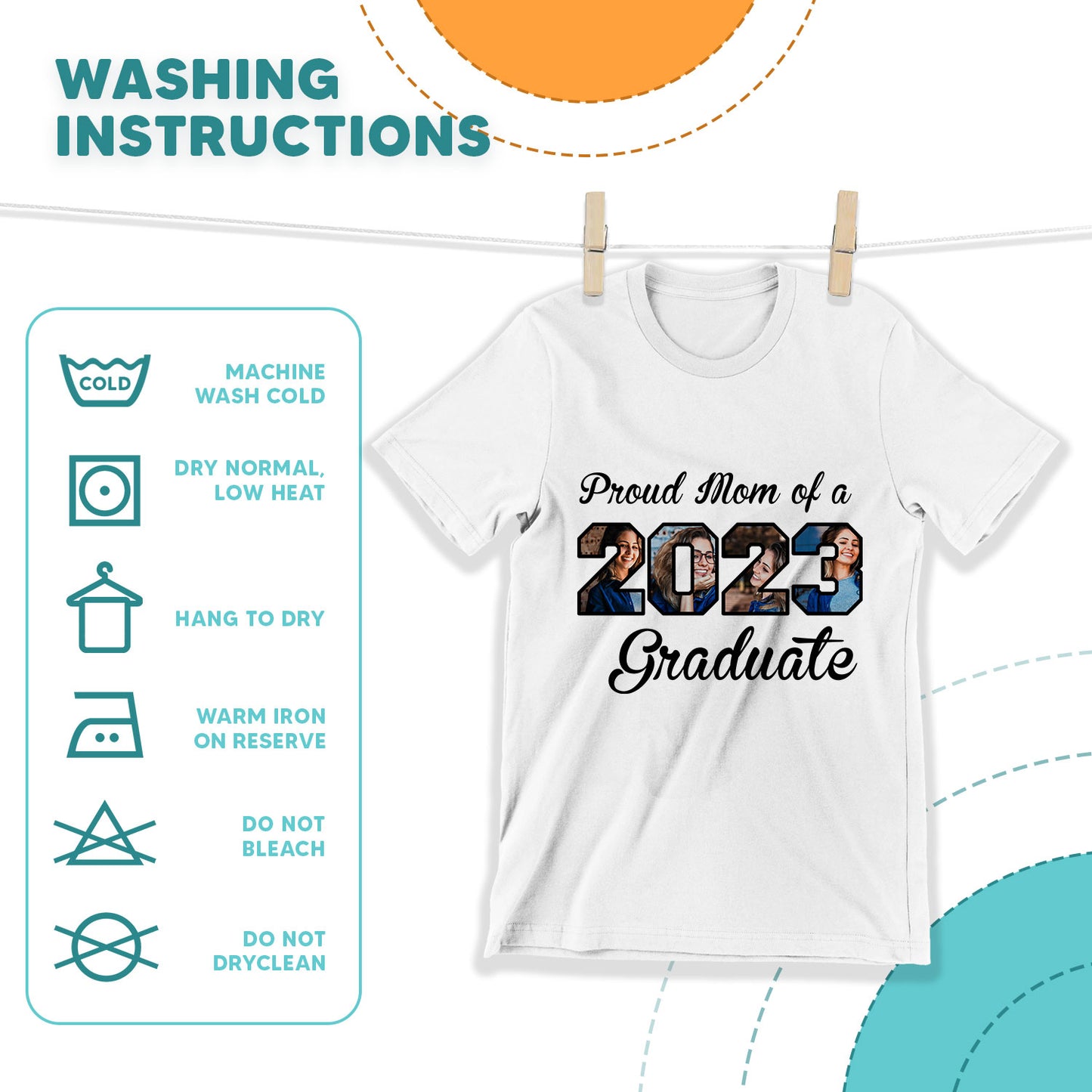 Proud Mom of 2023 Graduate Personalized Custom Image Tshirt