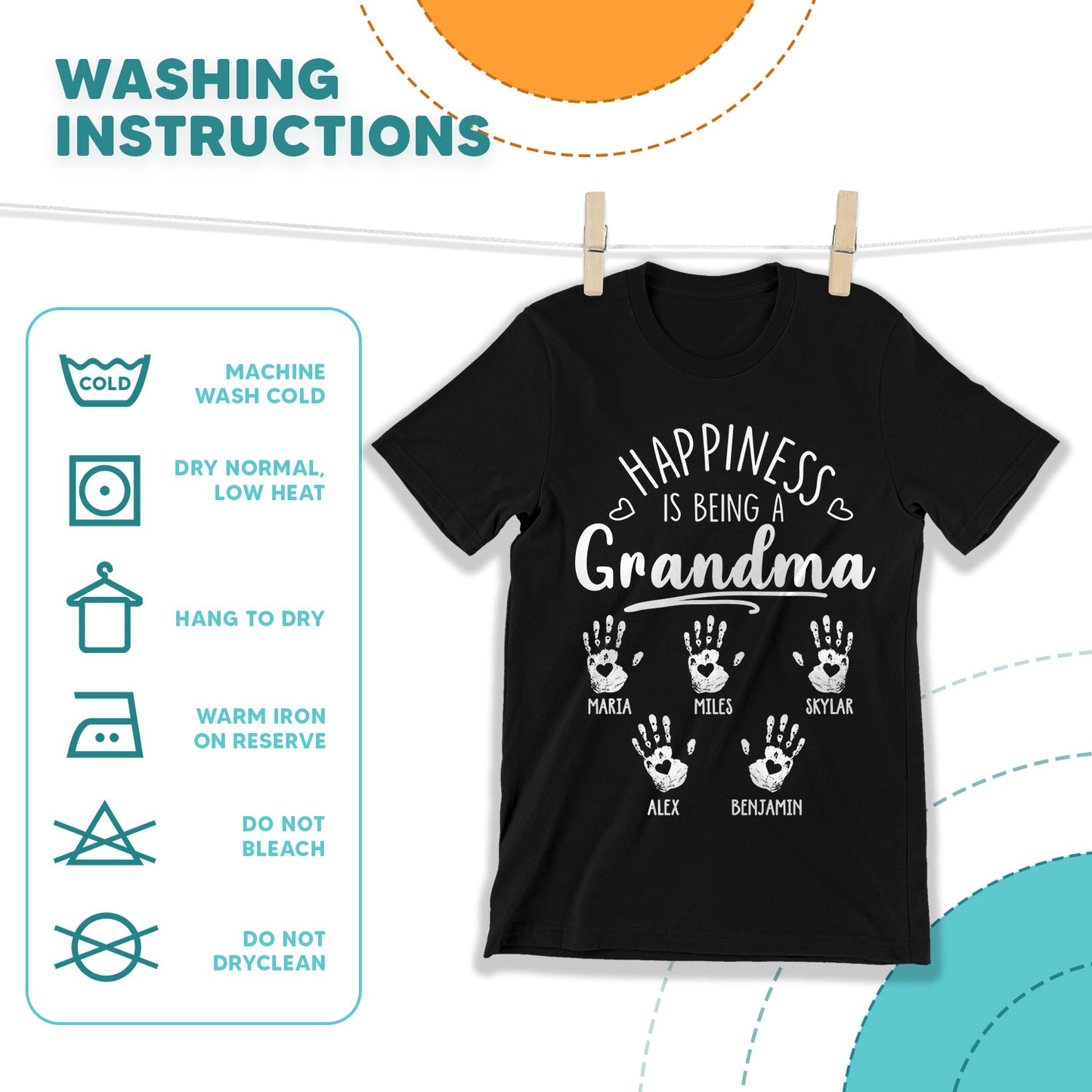Happiness Is Being A Grandma Personalized Grandma Tshirt