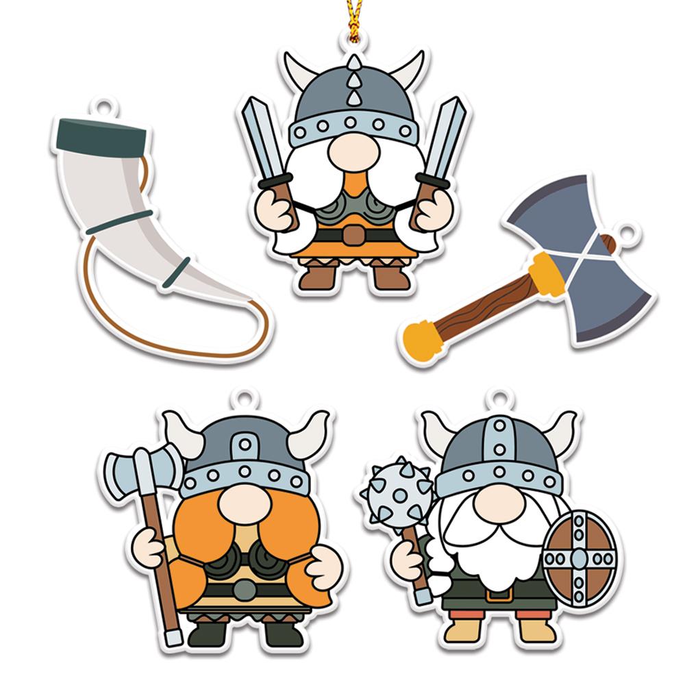 Gnome Viking Personalizedwitch Christmas Ornaments Set