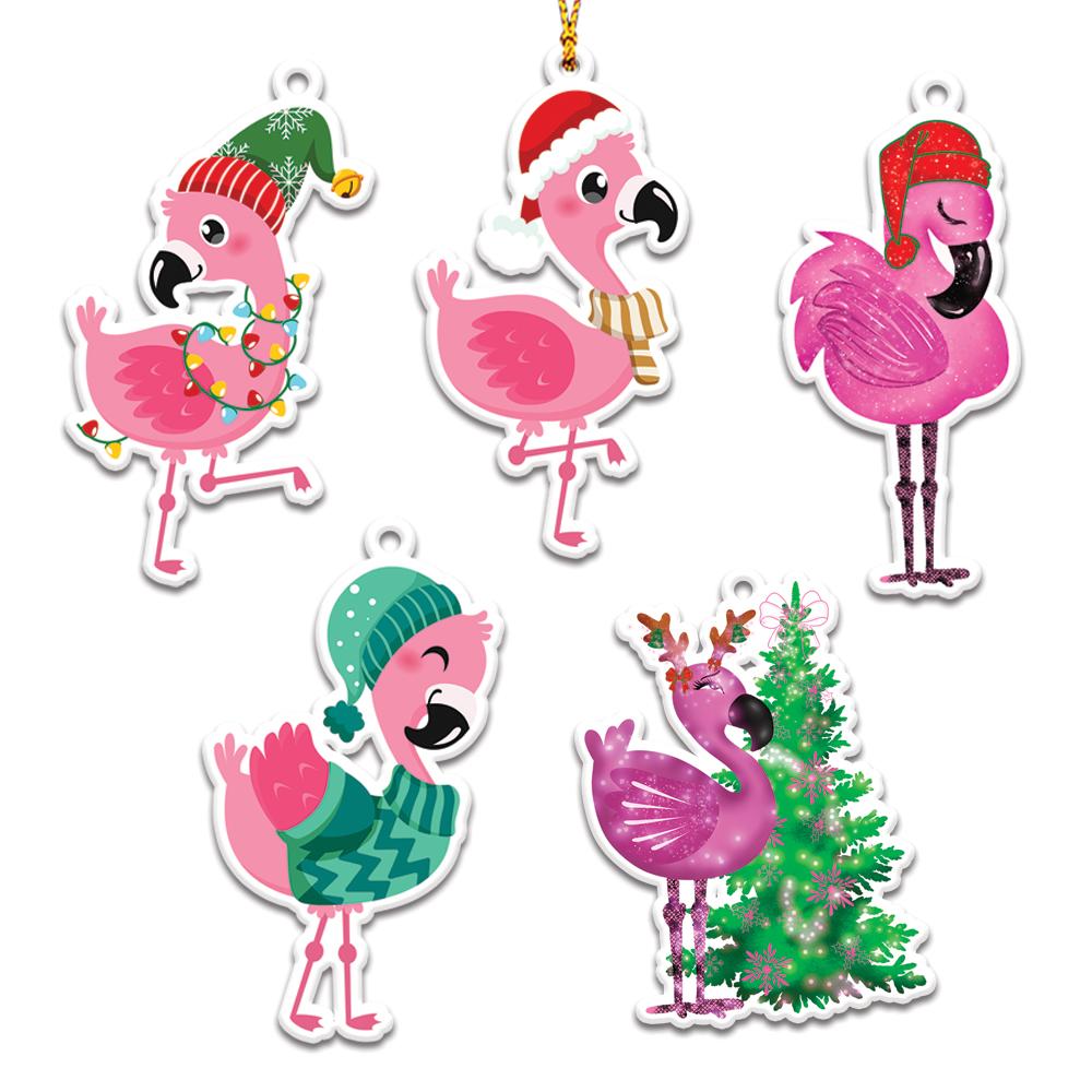 Flamingo Christmas Personalizedwitch Christmas Ornaments Set