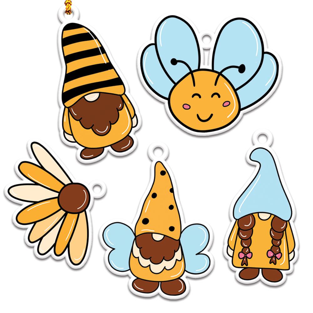 Bee Gnome Personalizedwitch Christmas Ornaments Set