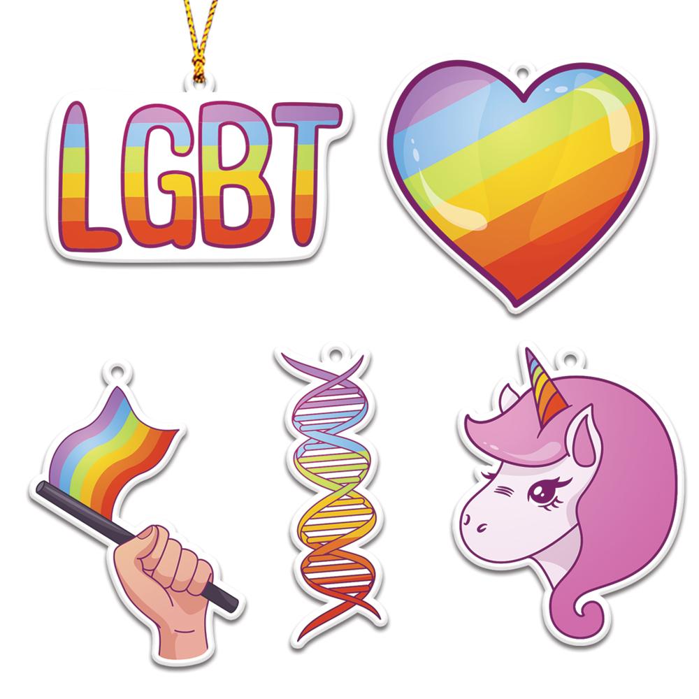 LGBT PRIDE Symbols Personalizedwitch Christmas Ornaments Set