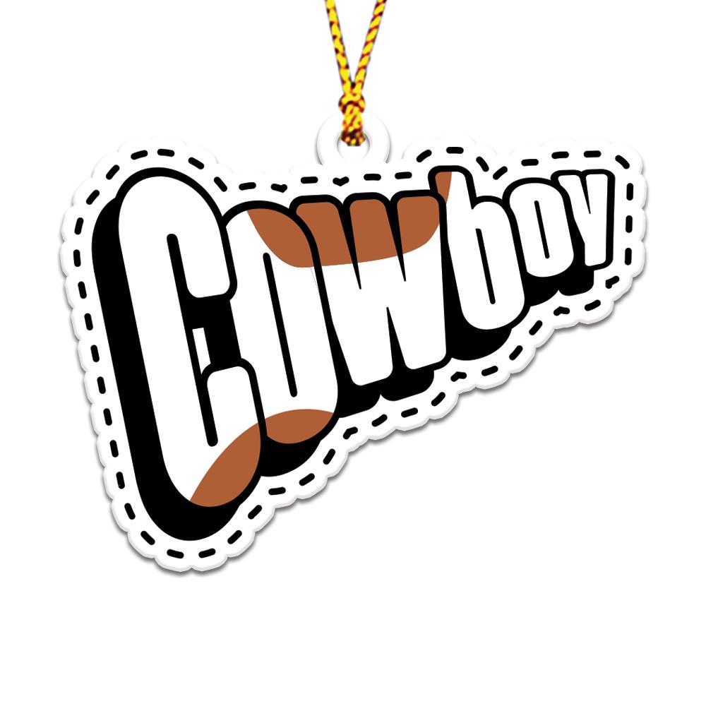 Western Cowboy Symbol Personalizedwitch Christmas Ornaments Set