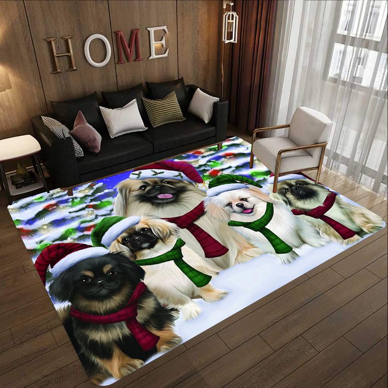 Pekingese Family Rectangle Rug