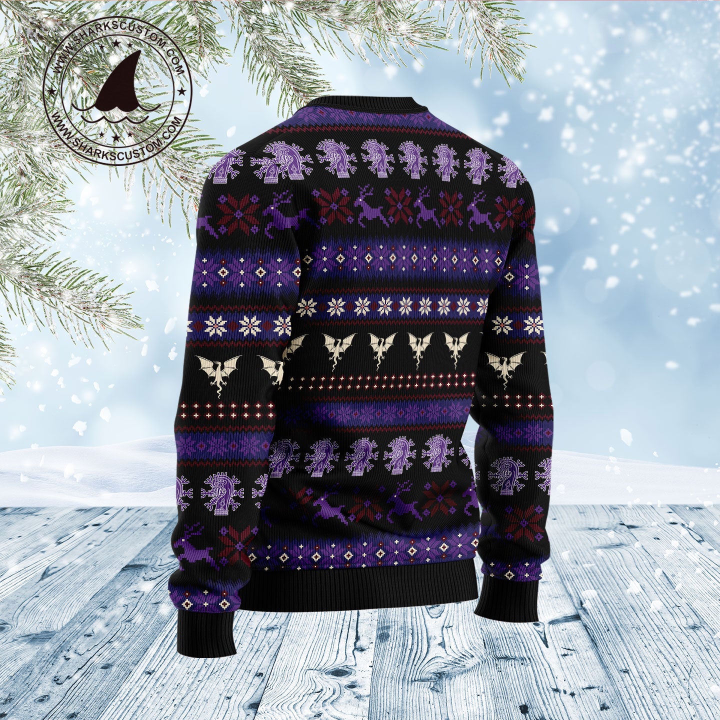 Purple Dragon D1011 Ugly Christmas Sweater